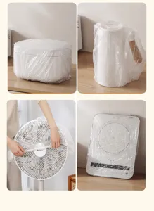 Transparent disposable dust covers shown on various small kitchen appliances