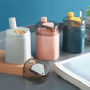 Creative automatic pop-up toothpick dispensers in multiple colors for dining tables