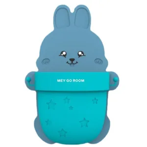 Cute rabbit-shaped wall-mounted storage cup for toothbrush organizing in the bathroom