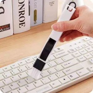 Handheld white window crevice cleaning brush for computer keyboard and groove dust removal