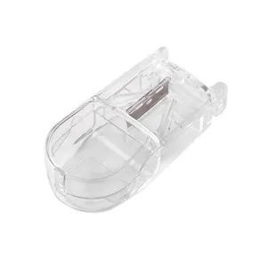 Compact transparent pill cutter and splitter for portable daily medication management