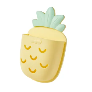 Cute yellow pineapple wall-mounted bathroom storage box for combs and toothbrushes