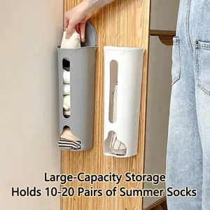 Wall-mounted storage organizer for socks and underwear, large capacity wardrobe bin