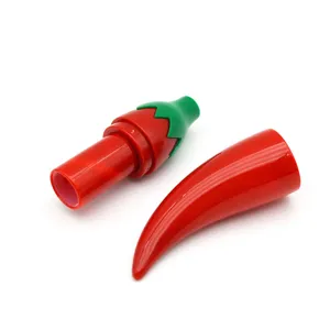 Red chili pepper shaped sewing needle storage box case with cap