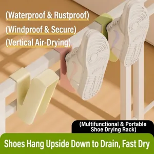 Multifunctional Balcony Shoe Drying Rack Portable Plastic Shoe Hanger For Windowsill Railing Modern Minimalist Shoe Storage Organizer Set