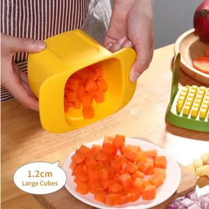 Multifunctional manual vegetable dicer and onion chopper for 1.2cm even cubes in kitchen