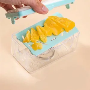 Spring-loaded foaming soap box with drainage for efficient soap scrap use