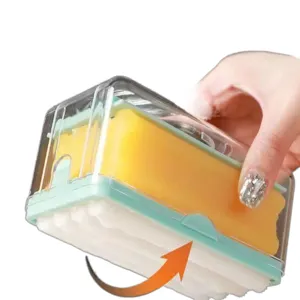 Automatic foaming soap box with rollers and drainer for easy lathering and storage