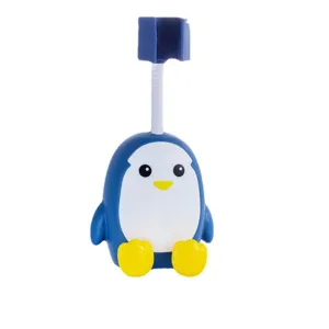 Universal adjustable cartoon penguin shower head holder for no-drill bathroom installation