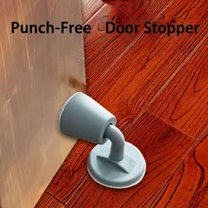 Punch-Free TPR Door Stopper Anti-Collision Silent Self-Adhesive Floor Mounted Door Holder For Home Bathroom Office