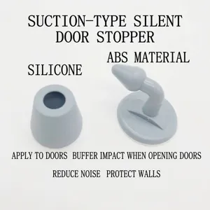 Professional silent silicone door stopper set for wall protection with suction design