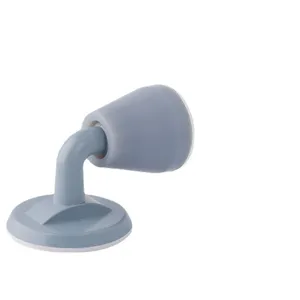Grey-blue punch-free rubber door stopper with anti-collision suction design for home