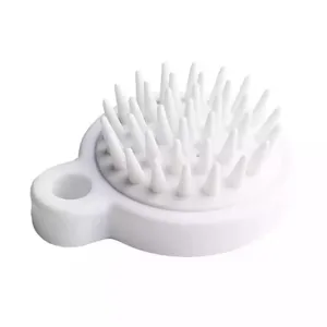 Ergonomic white scalp massager brush for deep hair cleaning and head massage