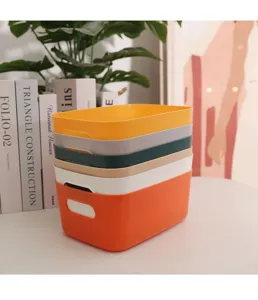 Cajas de almacenamiento de plástico apilables para organizar el escritorio en el hogar