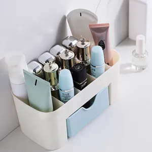 Organizer per cosmetici da tavolo con cassetto e scomparti per la cura