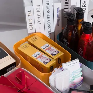 Cajas de almacenamiento de plástico para escritorio para cosméticos y bocadillos