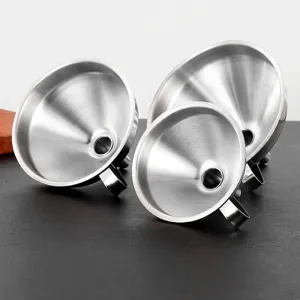 Embudo de Acero Inoxidable de Grado Alimenticio Con Mango de Malla de Filtro Extraíble Para Transferencia de Líquidos Aceite Vino de Cocina Mini Pequeño Mediano Grande