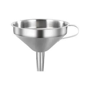 Embudo de acero inoxidable de grado alimenticio con asa para transferir aceite y vino cocina