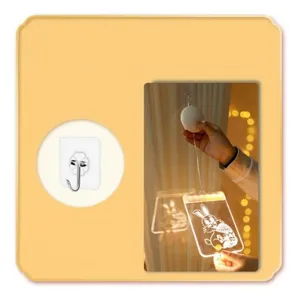 Macrodetail van Pasen konijn LED acryl hangende ornamentlamp inclusief kleefhaak