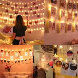 Guirlande lumineuse LED pour photos, décoration murale intérieure et ambiance romantique.