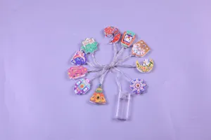 Détail de la guirlande lumineuse LED Ramadan Eid avec charmes d'étoiles et de lunes