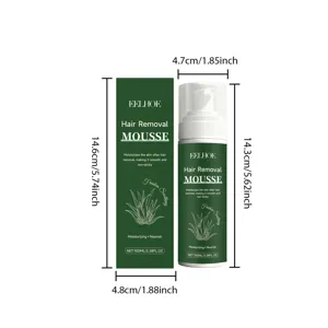 Detailed dimensions of EELHOE hair removal mousse bottle and packaging box