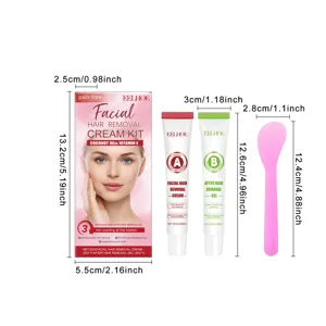 Dimensions détaillées du kit d'épilation faciale EELHOE avec crème, gel et spatule