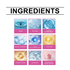 Detailed ingredients list for rose shower steamers with natural rugosa flower extract