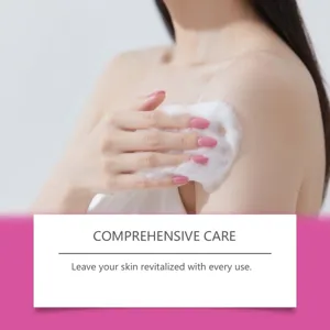 Macro view of gentle cleansing foam on skin for revitalizing aromatherapy body care