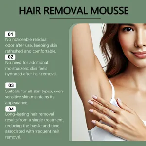 Effective hair removal mousse for smooth underarms suitable for all sensitive skin types