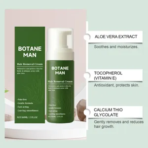 Professionelles BOTANE MAN Haarentfernungsmousse mit Aloe Vera Extrakt und Vitamin E Details