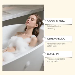 Gentle grape bath soap ingredients detail featuring glycerin for long-lasting skin hydration