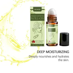 Roll-on de aceite de ricino premium OUHOE 30ml hidratante para rostro y cuerpo