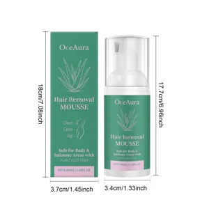 Dimensions détaillées de la mousse dépilatoire OceAura à l'aloe vera 100ml spray