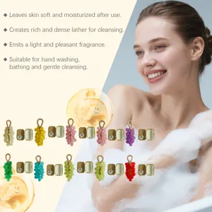 Grape shaped scented soap collection for gentle cleansing and skin moisturizing bath care