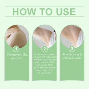 Instructions détaillées étape par étape pour la mousse dépilatoire à l'aloès.