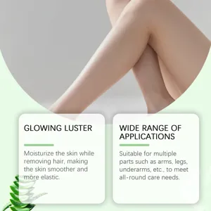 Détail des jambes lisses après l'utilisation de la mousse dépilatoire hydratante à l'aloe