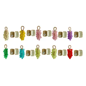 Handmade grape-shaped soap series in various colors with kraft gift box packaging