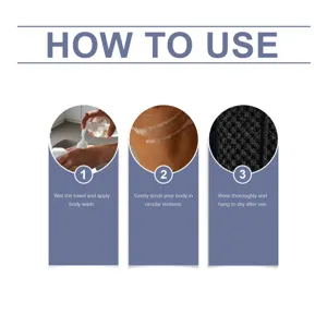 Step-by-step instructions for using the exfoliating bath towel for skin cleansing