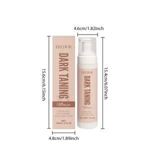 EELHOE Espuma de Bronceado Oscuro 120ml con detalles de las dimensiones del empaque