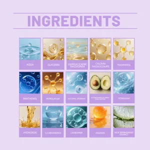 Detailed ingredient breakdown for gentle hair removal cream with aloe and shea butter