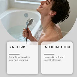 Close-up detail illustrating the gentle care and skin smoothing effects of body cleaning