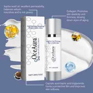 Detail of OceAura Luxe Lift Body Cream highlighting jojoba oil and collagen ingredients