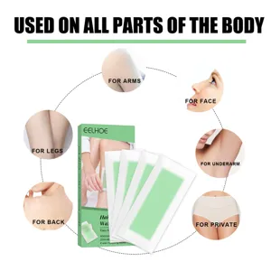 Schéma détaillé des bandes de cire à épiler pour les jambes, les bras et le visage