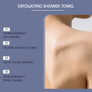 Detail view of skin after using the quick-drying exfoliating nylon shower towel