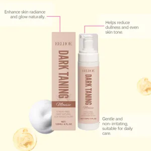 Detalle de la mousse autobronceadora EELHOE para el brillo y tono de la piel