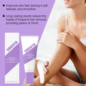 Detail of gentle body hair removal cream for smooth and moisturized skin, 100g tube