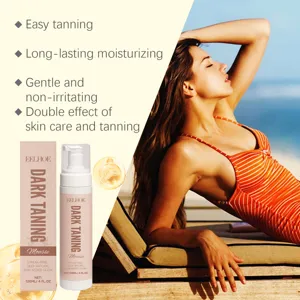 Lista de características de la mousse bronceadora EELHOE con efectos hidratantes y de cuidado