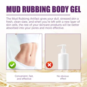 Infographic comparing effective mud rubbing body gel results on smooth skin texture