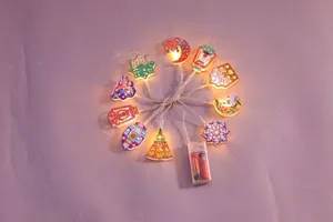 Guirlande lumineuse LED Ramadan avec motifs lune et étoile fer à piles décoration